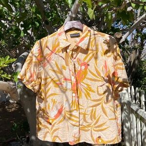 Rafaella Women’s Tropical Print Shirt - Yellow and Orange